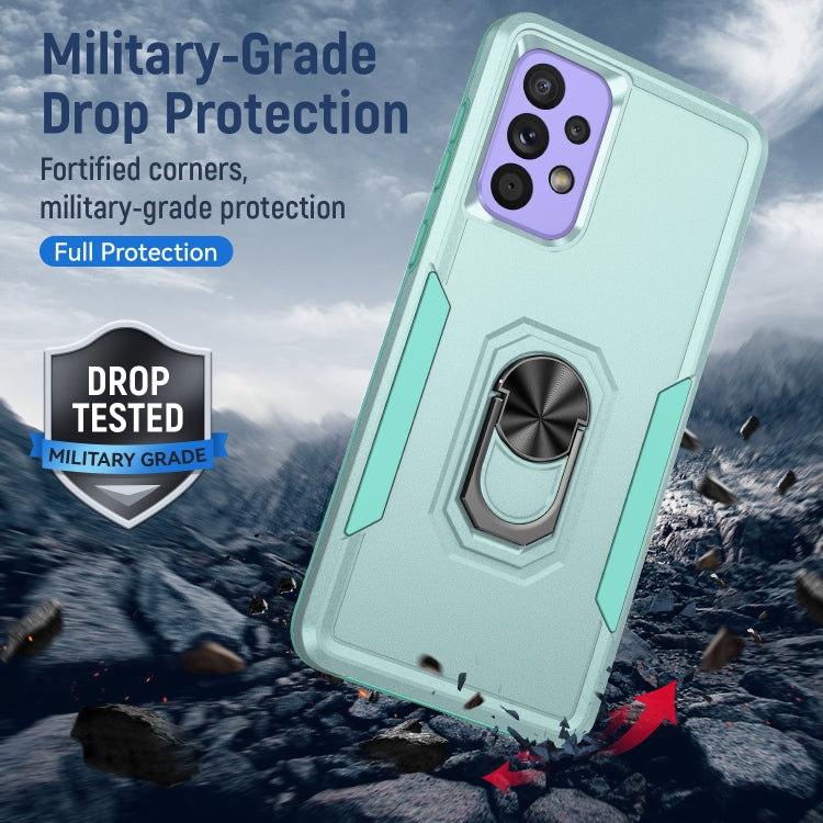 For Samsung Galaxy A73 Pioneer Armor Heavy Duty PC + TPU Phone Case with Holder