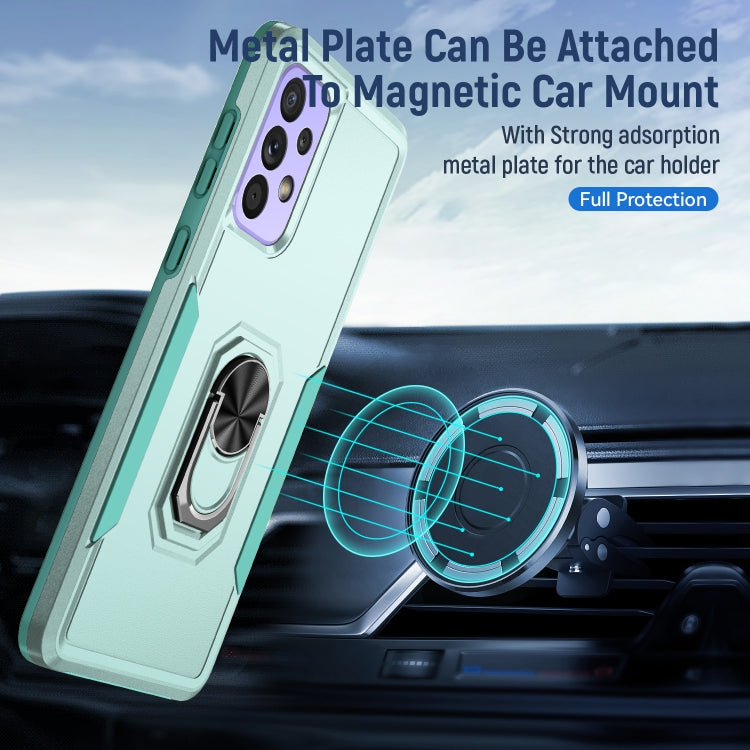 For Samsung Galaxy A73 Pioneer Armor Heavy Duty PC + TPU Phone Case with Holder