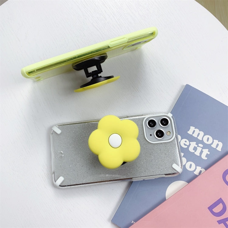 For iPhone 11 Glitter Powder Colorful Edge Shockproof Protective Case with Flower Holder