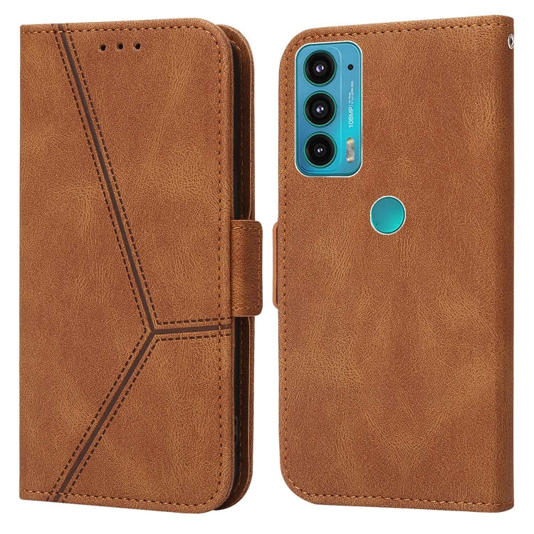For Motorola Moto E20 / E30 / E40 Embossing Stripe RFID Leather Phone Case