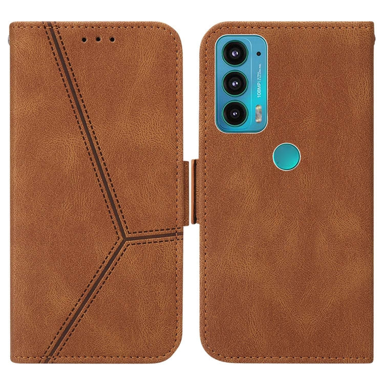 For Motorola Moto E20 / E30 / E40 Embossing Stripe RFID Leather Phone Case