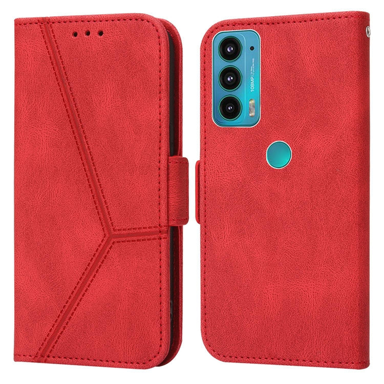 For Motorola Moto E20 / E30 / E40 Embossing Stripe RFID Leather Phone Case