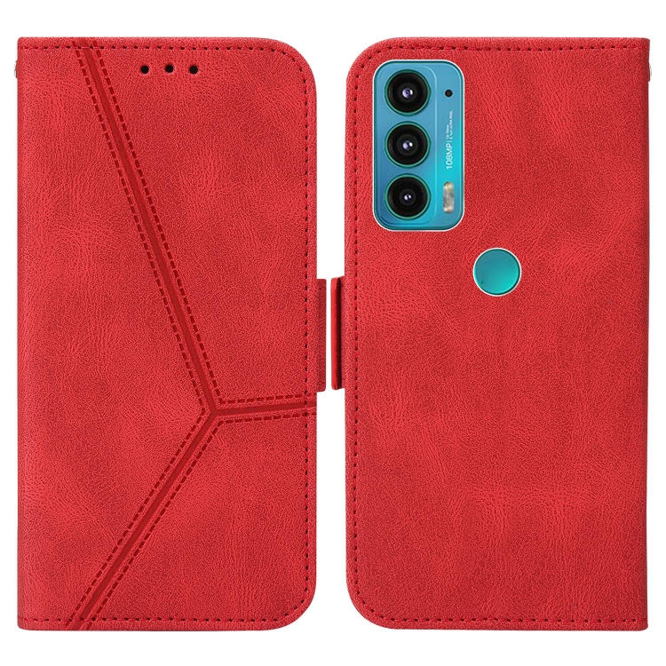 For Motorola Moto E20 / E30 / E40 Embossing Stripe RFID Leather Phone Case