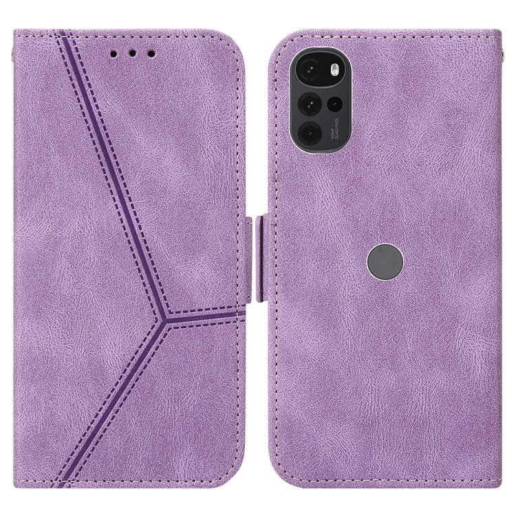 For Motorola Moto G22 Embossing Stripe RFID Leather Phone Case