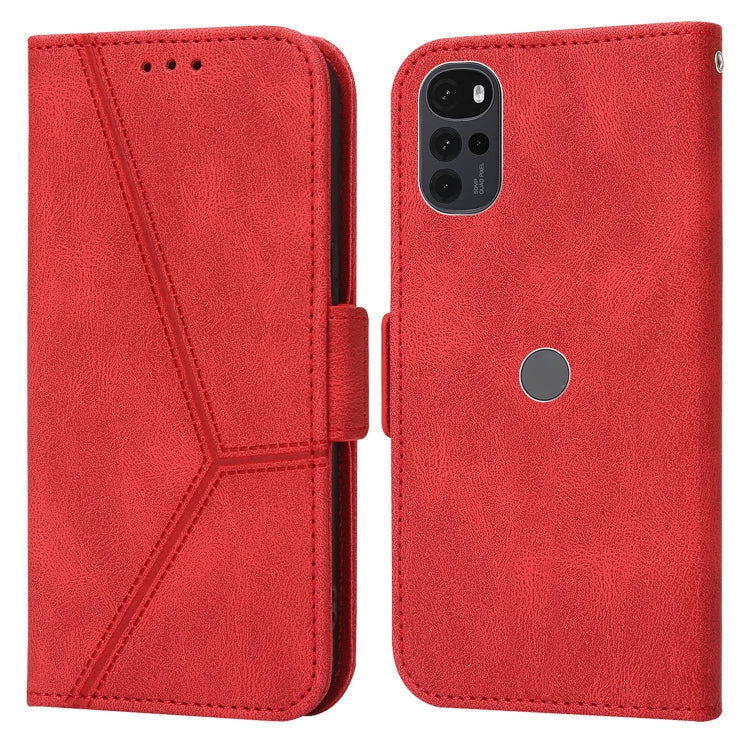 For Motorola Moto G22 Embossing Stripe RFID Leather Phone Case