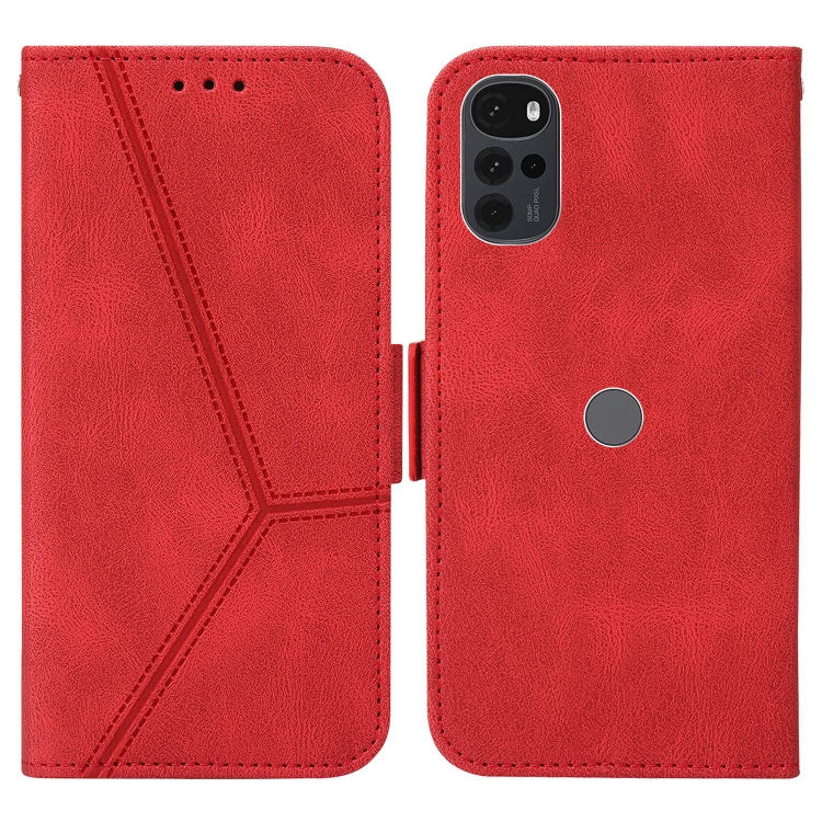 For Motorola Moto G22 Embossing Stripe RFID Leather Phone Case