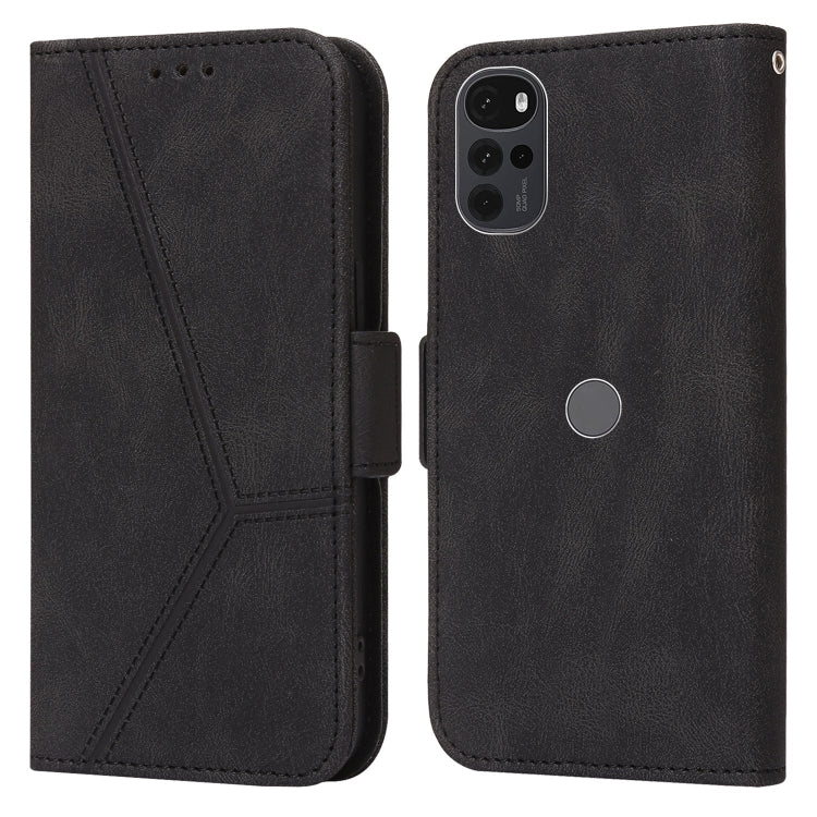 For Motorola Moto G22 Embossing Stripe RFID Leather Phone Case