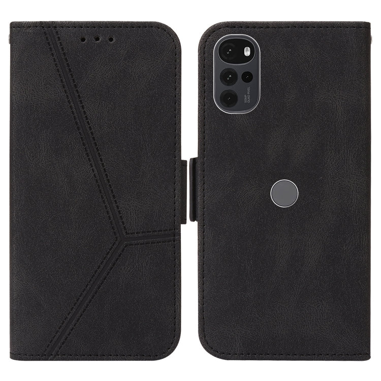 For Motorola Moto G22 Embossing Stripe RFID Leather Phone Case
