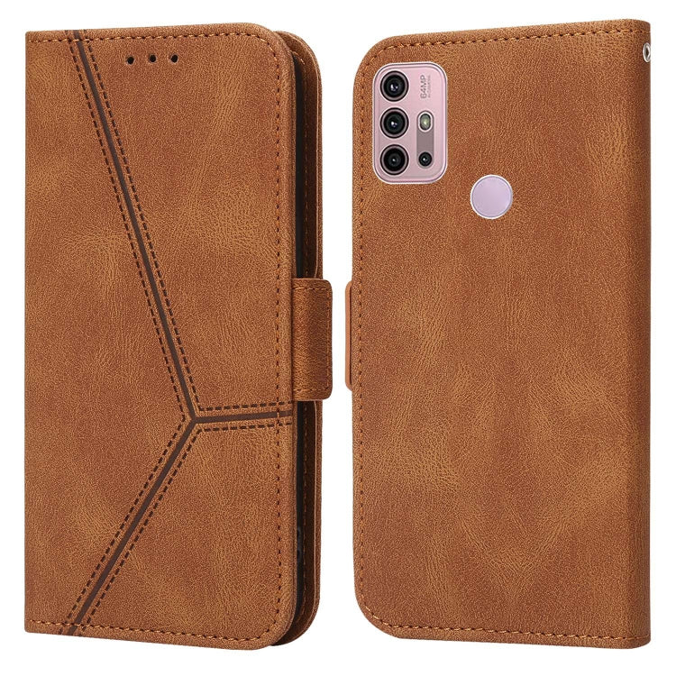 For Motorola Moto G30 / G10 / G20 Embossing Stripe RFID Leather Phone Case
