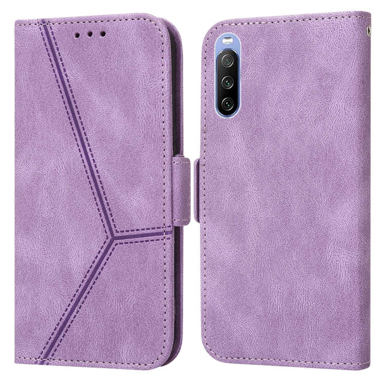 For Sony Xperia 10 III Embossing Stripe RFID Leather Phone Case