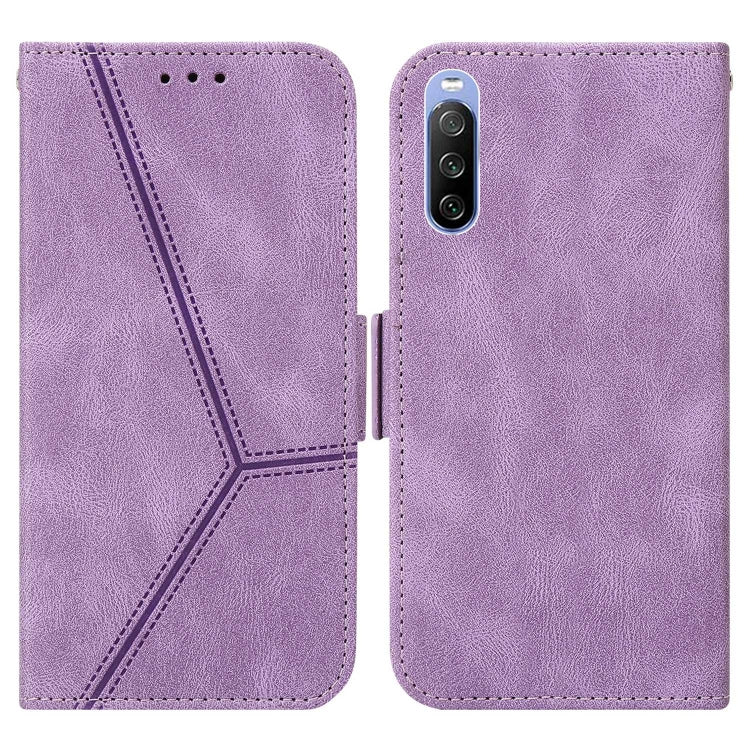 For Sony Xperia 10 III Embossing Stripe RFID Leather Phone Case