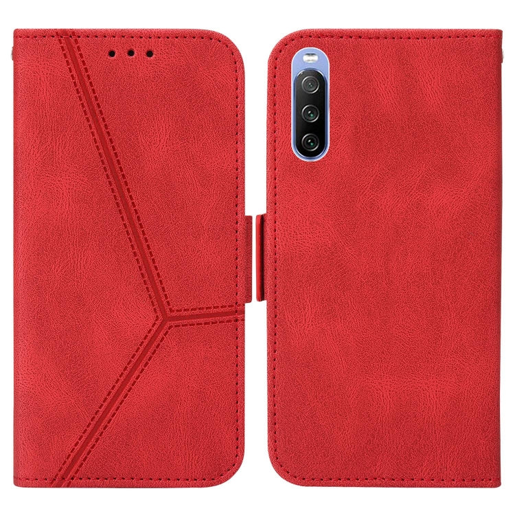 For Sony Xperia 10 III Embossing Stripe RFID Leather Phone Case