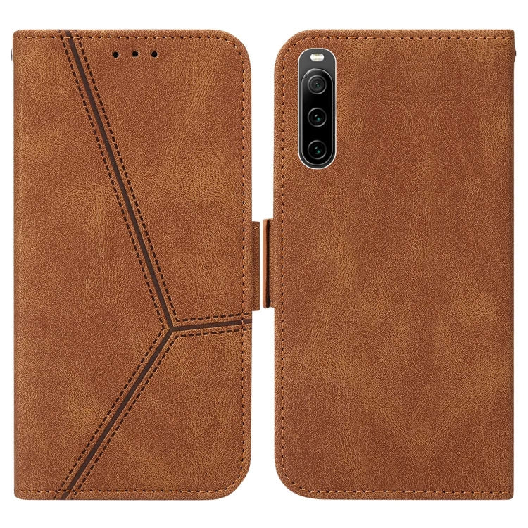 For Sony Xperia 10 IV Embossing Stripe RFID Leather Phone Case