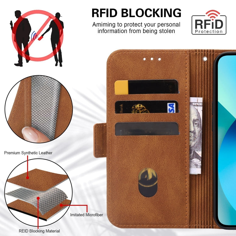 For Sony Xperia 10 IV Embossing Stripe RFID Leather Phone Case