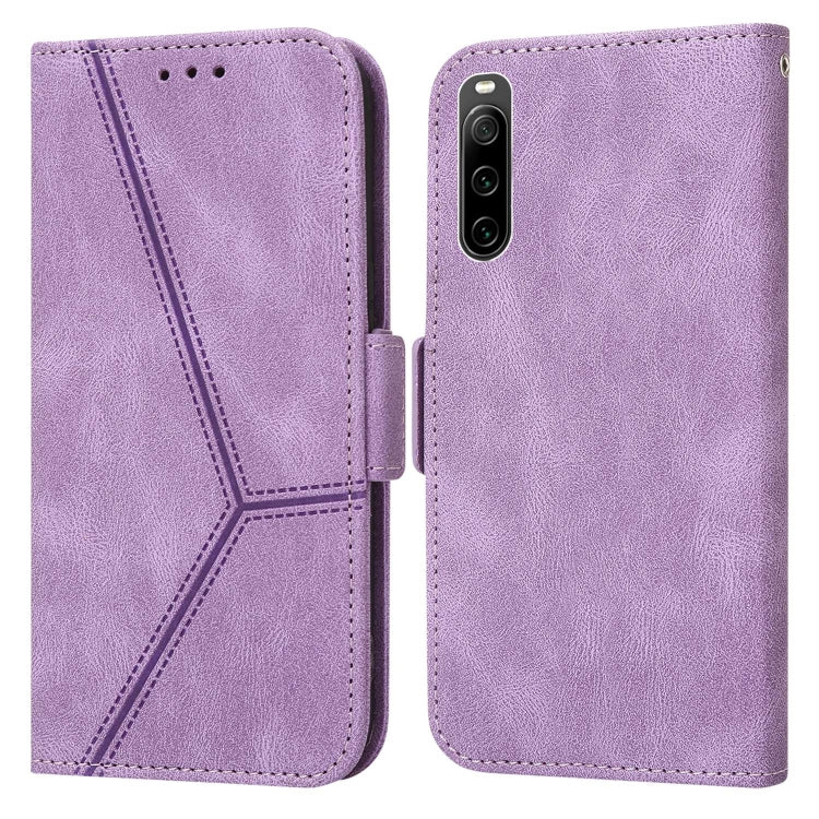 For Sony Xperia 10 IV Embossing Stripe RFID Leather Phone Case
