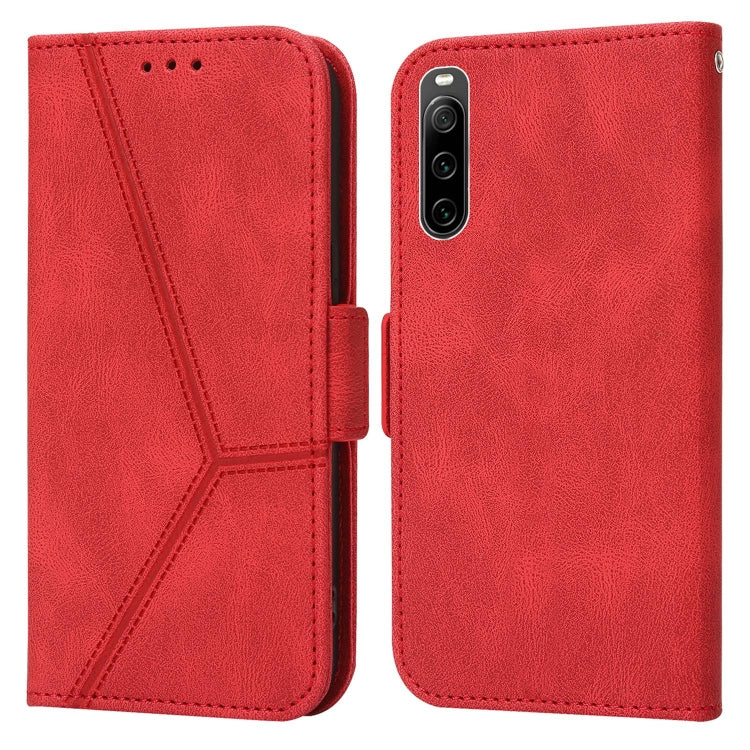 For Sony Xperia 10 IV Embossing Stripe RFID Leather Phone Case