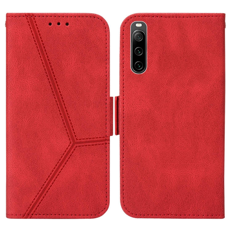 For Sony Xperia 10 IV Embossing Stripe RFID Leather Phone Case