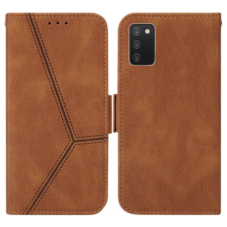 For Samsung Galaxy A03s 166mm EU Version Embossing Stripe RFID Leather Phone Case