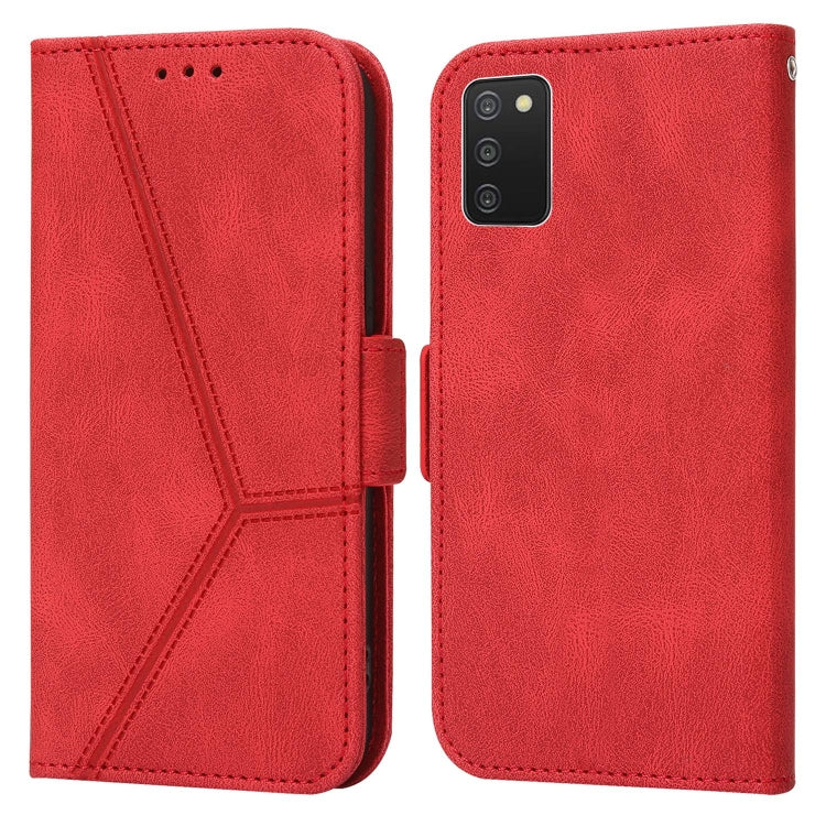 For Samsung Galaxy A03s 166mm EU Version Embossing Stripe RFID Leather Phone Case