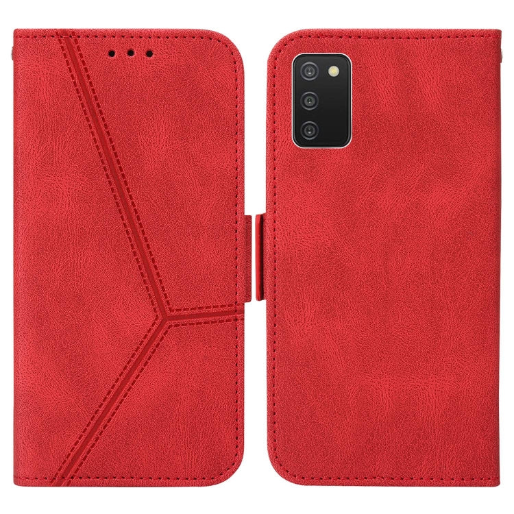 For Samsung Galaxy A03s 166mm EU Version Embossing Stripe RFID Leather Phone Case
