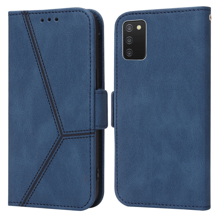 For Samsung Galaxy A03s 166mm EU Version Embossing Stripe RFID Leather Phone Case