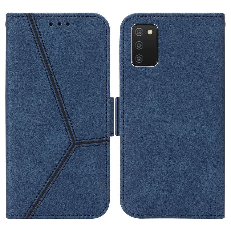 For Samsung Galaxy A03s 166mm EU Version Embossing Stripe RFID Leather Phone Case