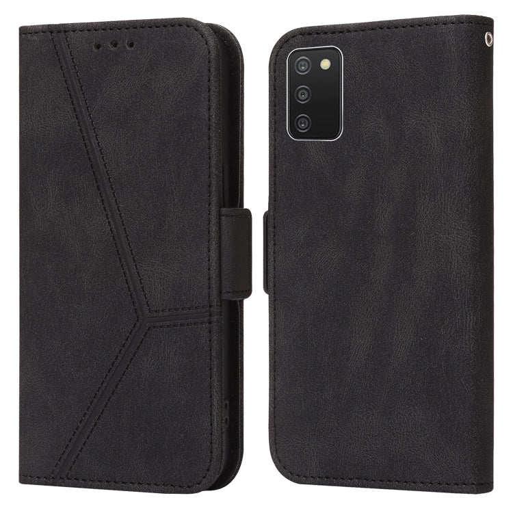 For Samsung Galaxy A03s 166mm EU Version Embossing Stripe RFID Leather Phone Case