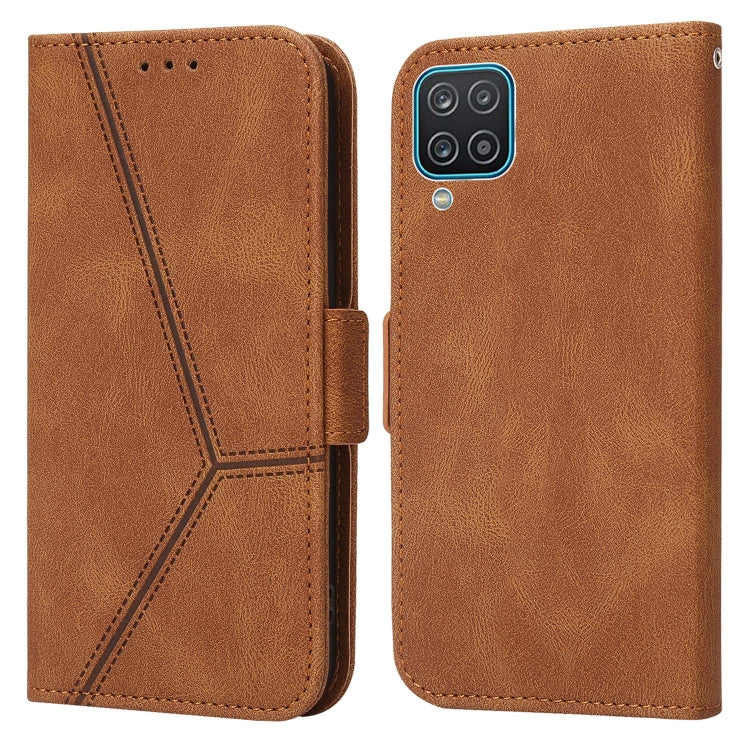 For Samsung Galaxy A12 5G / 4G Embossing Stripe RFID Leather Phone Case