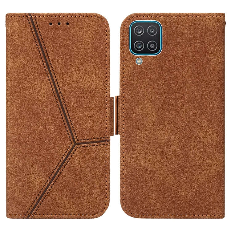 For Samsung Galaxy A12 5G / 4G Embossing Stripe RFID Leather Phone Case