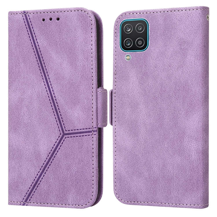 For Samsung Galaxy A12 5G / 4G Embossing Stripe RFID Leather Phone Case