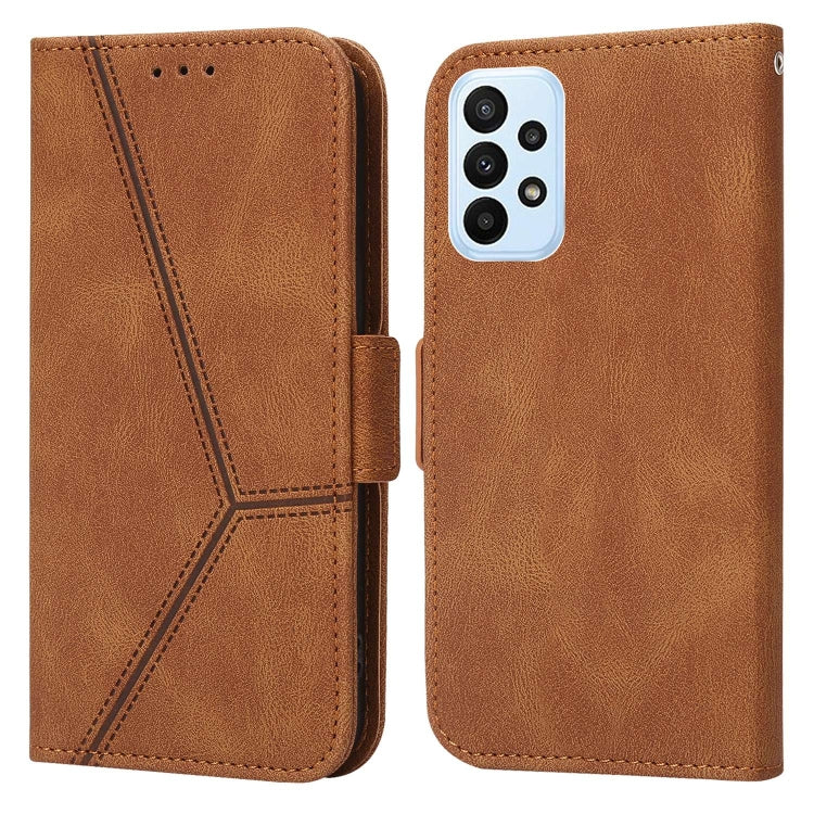 For Samsung Galaxy A23 4G Embossing Stripe RFID Leather Phone Case