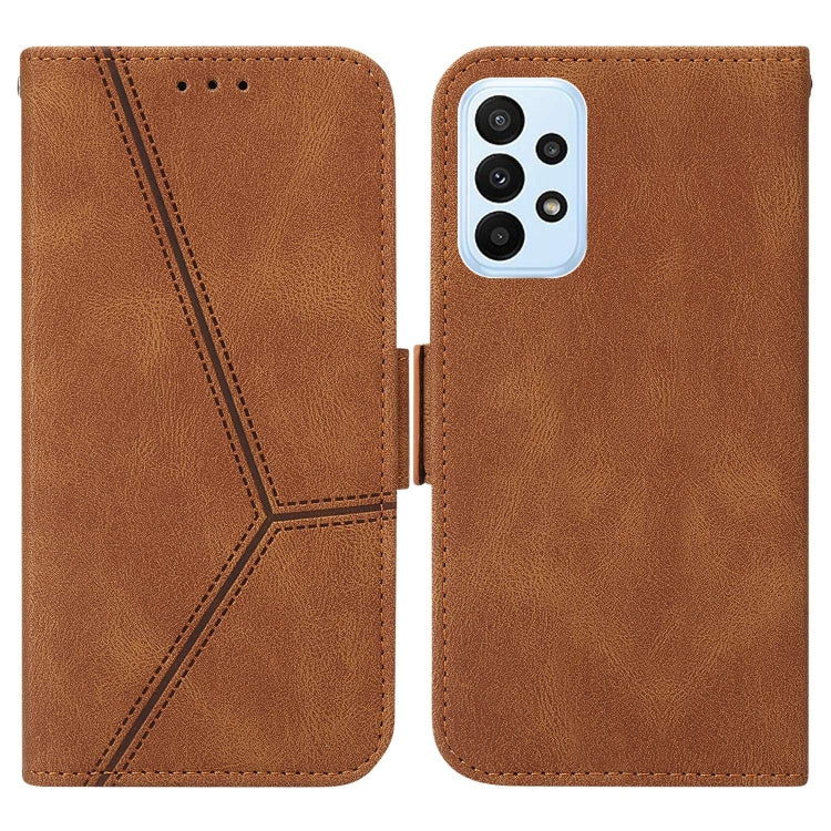 For Samsung Galaxy A23 4G Embossing Stripe RFID Leather Phone Case