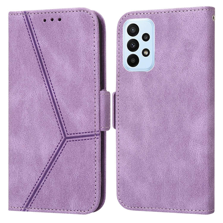 For Samsung Galaxy A23 4G Embossing Stripe RFID Leather Phone Case