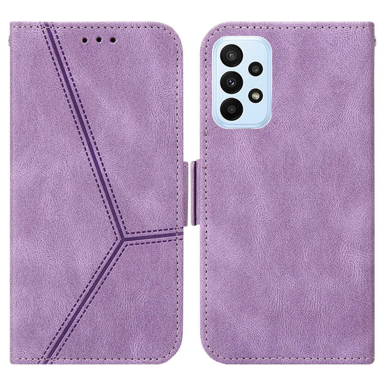 For Samsung Galaxy A23 4G Embossing Stripe RFID Leather Phone Case
