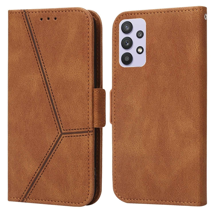 For Samsung Galaxy A32 5G Embossing Stripe RFID Leather Phone Case