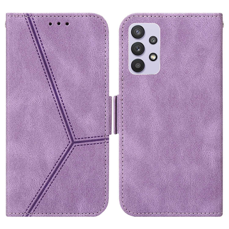 For Samsung Galaxy A32 5G Embossing Stripe RFID Leather Phone Case