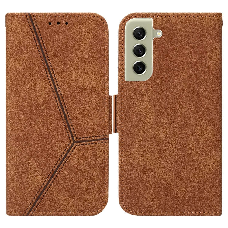 For Samsung Galaxy S21 FE 5G Embossing Stripe RFID Leather Phone Case