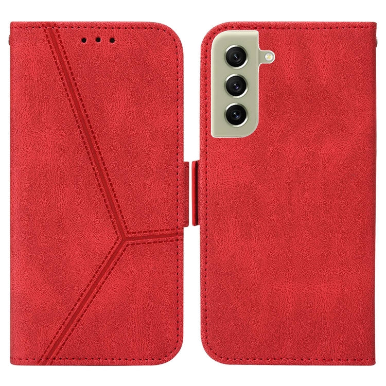 For Samsung Galaxy S21 FE 5G Embossing Stripe RFID Leather Phone Case