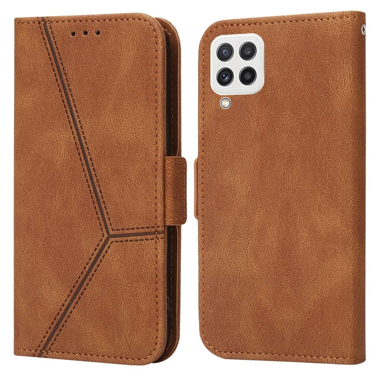 For Samsung Galaxy A22 4G / M32 4G Embossing Stripe RFID Leather Phone Case
