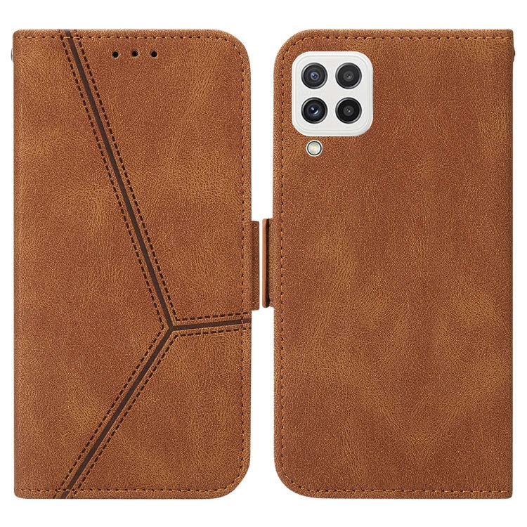 For Samsung Galaxy A22 4G / M32 4G Embossing Stripe RFID Leather Phone Case