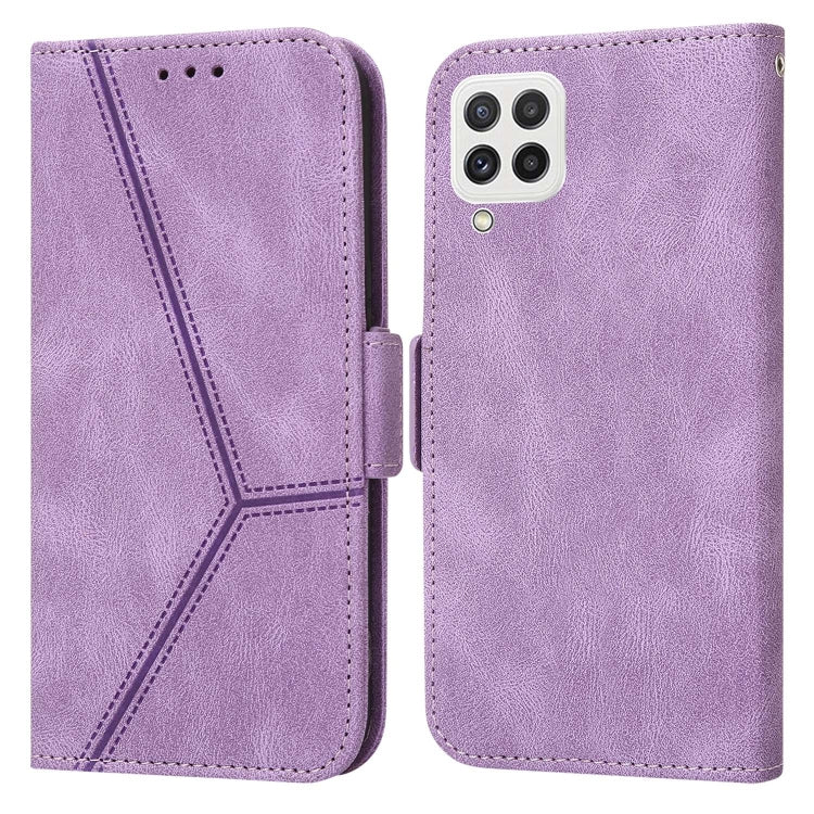 For Samsung Galaxy A22 4G / M32 4G Embossing Stripe RFID Leather Phone Case