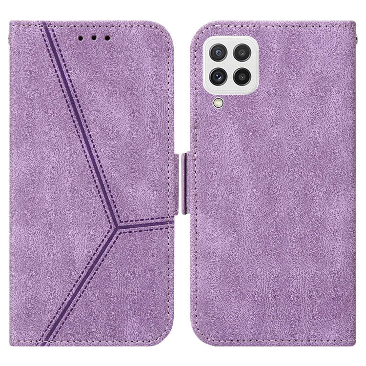For Samsung Galaxy A22 4G / M32 4G Embossing Stripe RFID Leather Phone Case