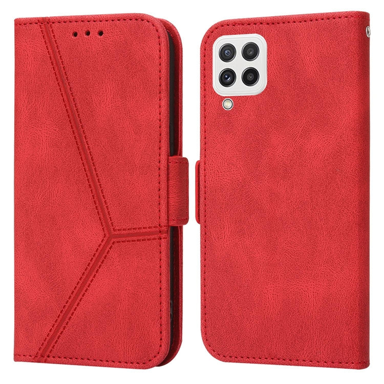 For Samsung Galaxy A22 4G / M32 4G Embossing Stripe RFID Leather Phone Case