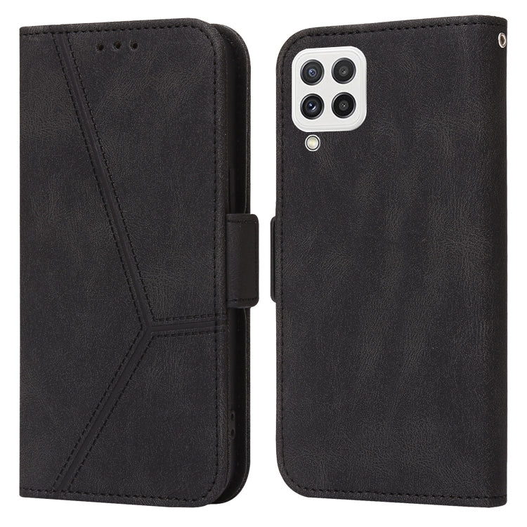 For Samsung Galaxy A22 4G / M32 4G Embossing Stripe RFID Leather Phone Case