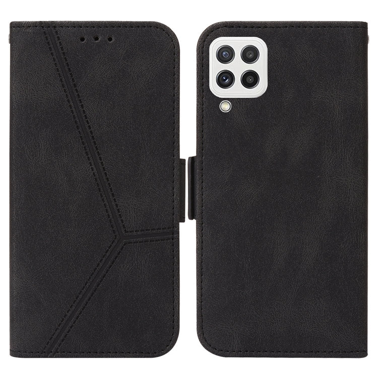 For Samsung Galaxy A22 4G / M32 4G Embossing Stripe RFID Leather Phone Case