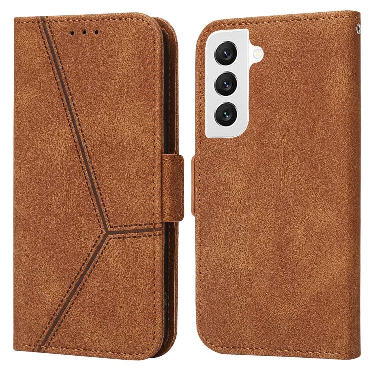 For Samsung Galaxy S22 5G Embossing Stripe RFID Leather Phone Case