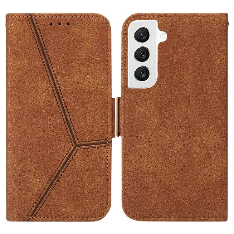 For Samsung Galaxy S22 5G Embossing Stripe RFID Leather Phone Case
