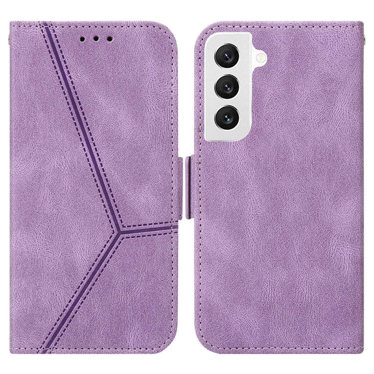 For Samsung Galaxy S22 5G Embossing Stripe RFID Leather Phone Case
