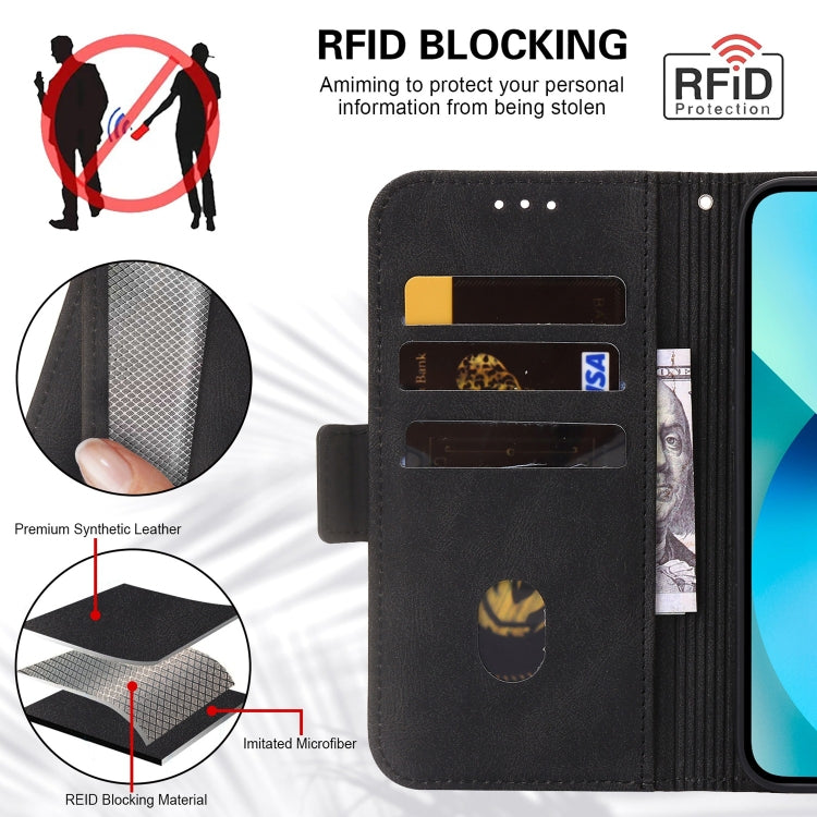 For Samsung Galaxy S22 5G Embossing Stripe RFID Leather Phone Case