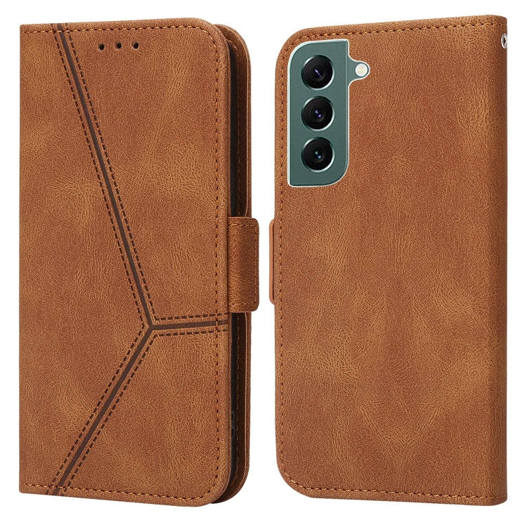 For Samsung Galaxy S22+ 5G Embossing Stripe RFID Leather Phone Case
